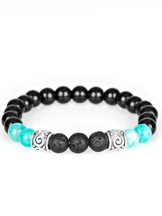paparazzi Other - Proverb - Unisex Black and Turquoise Beaded Bracelet